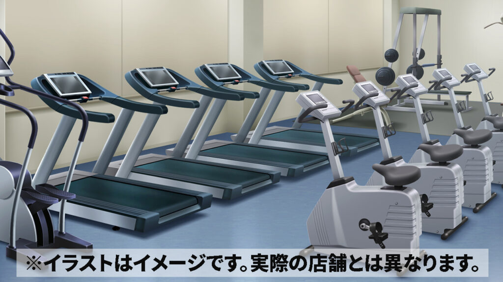 トレーニングマシンがたくさんのイメージ